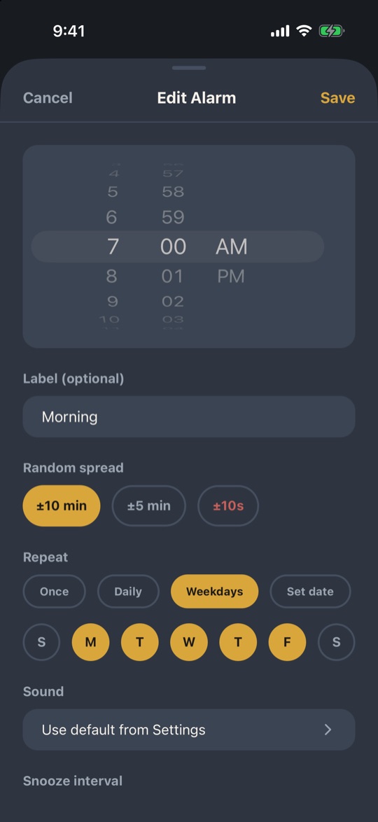 False Alarm edit alarm