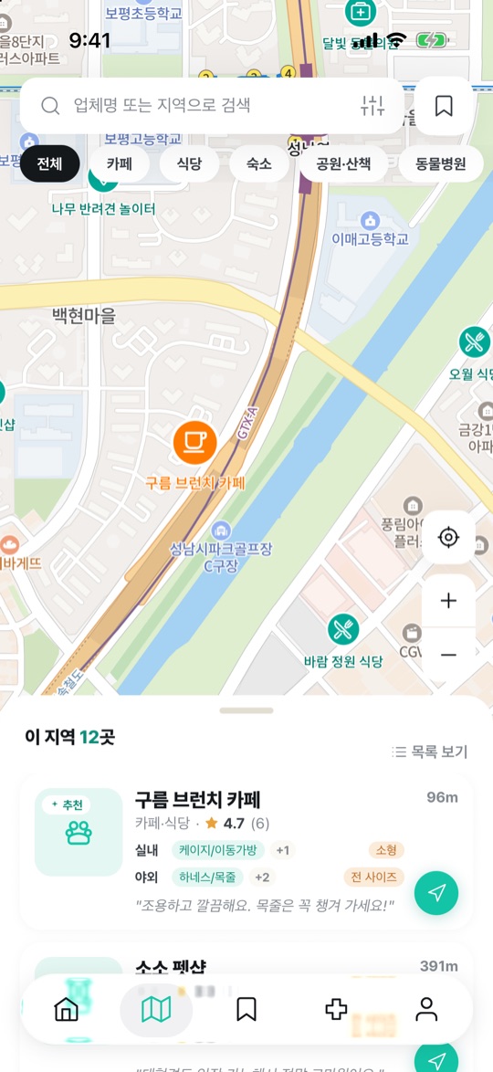 PAWMO map with place pins